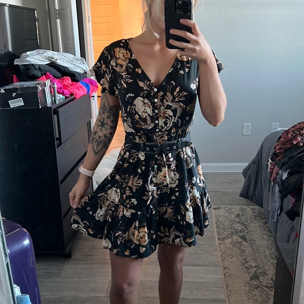 Cute Flora Print Dress
